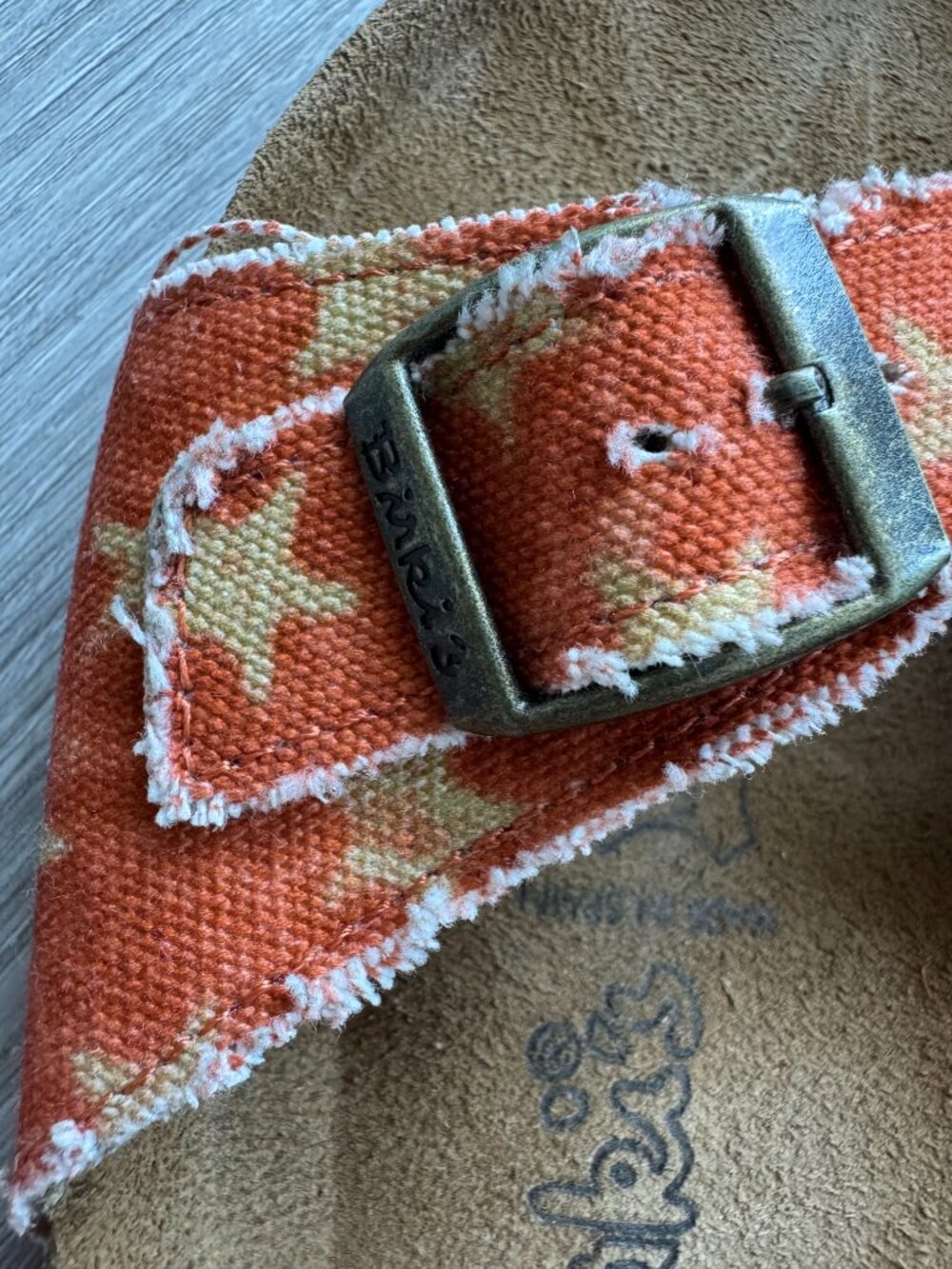 Birki’s by Birkenstock Madrid Orange Star Canvas Slide Sandals EU 38 US 7–7.5 - Picture 2 of 6